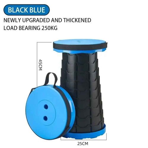 Chaise Ronde Pliante Portable En Accordéon,Outil Simple Et Réglable,Pour Aire De Jeux En Forme D'éléphant - Type A-Black-Blue #A