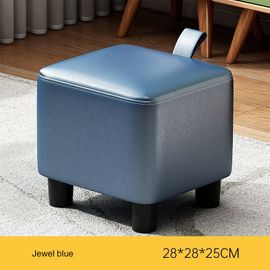 Tabouret De Changement De Chaussures En Cuir Souple,Ménage,Confortable,Style Nordique,Salon,Livres Faciles,Usure De Porte - Type 28x28x25cm Bule