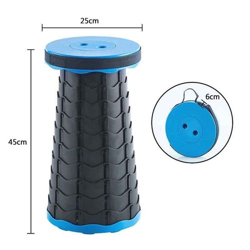 Chaise Ronde Pliante Portable En Accordéon,Outil Simple Et Réglable,Pour Aire De Jeux En Forme D'éléphant - Type Bule-Black #A