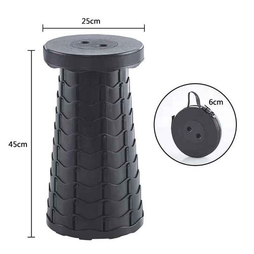 Chaise Ronde Pliante Portable En Accordéon,Outil Simple Et Réglable,Pour Aire De Jeux En Forme D'éléphant - Type Black #B