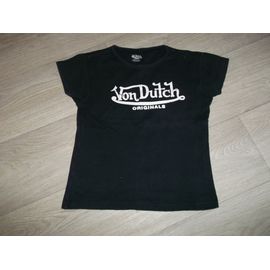 Tee Shirt Von Dutch Noir Sigle Blanc Devant Taille S