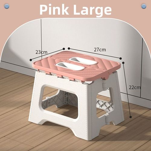 Mini Tabouret Pliable Portable Simple,Camping En Plein Air,Pique-Nique,Pêche,Ménage,Petit Tabouret En Plastique Antidérapant - Type Pink Large