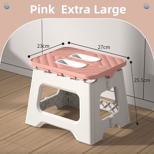 Mini Tabouret Pliable Portable Simple,Camping En Plein Air,Pique-Nique,Pêche,Ménage,Petit Tabouret En Plastique Antidérapant - Type Pink Extra Large