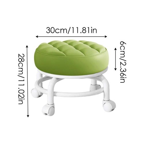 Tabouret Roulant Rond À 360 ° Réglable Avec Roues,Rotatif - Type Green #B