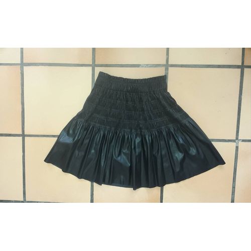 Jupes Smoke Cuir Pu Élastique Noir Fronce Taille 38 Comme Neuve Jupette Fille Jeune Style Tendance Mode Confortable Courte