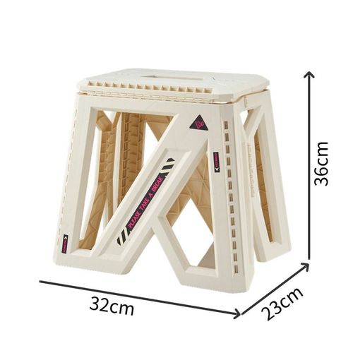 Tabouret De Rangement Extérieur Pliable Et Portable,Grande Capacité Multifonction,Pour Camping Et Pêche - Type Milky White-Large Si