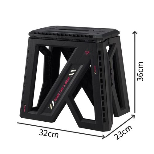 Tabouret de Rangement Extérieur Pliable et Portable,Grande Capacité Multifonction,pour Camping et Pêche - Type Black-Large Size