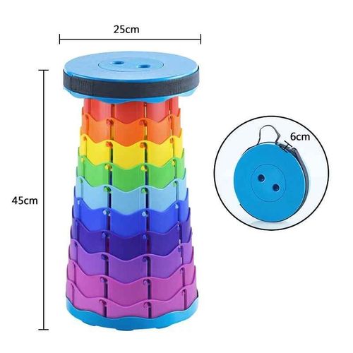Chaise Ronde Pliante Portable En Accordéon,Outil Simple Et Réglable,Pour Aire De Jeux En Forme D'éléphant - Type Rgb #C