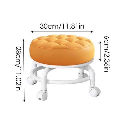 Tabouret Rond Rotatif Et Réglable À Roulettes,Accessoires De Maison De Location,360 - Type Orange