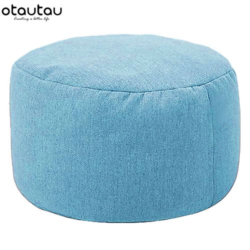 Otautau-Tabouret Rond En Lin Avec Remplissage,Pouf,Repose-Pieds,Hypothécaire Ami,Futon Puff,D30 Cm X H20 Cm,Jd001 - Type Ice Blue #B