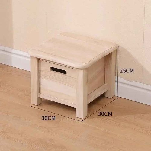 Banc De Changement De Chaussures En Bois Massif,Meuble De Table Basse De Chevet De Canapé,Tabouret Carré De Rangement Nordique Avec Melb - Type Log Color-S