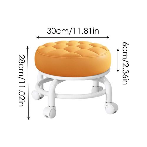 Universel-Petit Tabouret À Roues Rotatif À 360 ° Pour Enfant,Poulie Basse,Chaise Ronde De Marche Domestique,Alicante Proxy,Multi-Tabouret - Type Orange