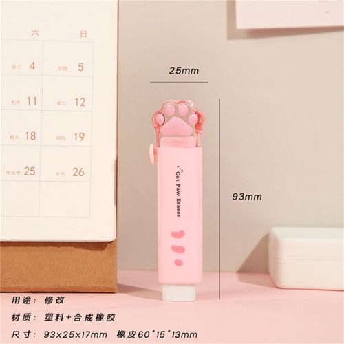 Gomme En Caoutchouc Portable Pour Enfants,Conception Push-Pull Kawaii,Patte De Chat Mignonne,Outil De Ration Pour Étudiants,Fournitures Scolaires Et De Bureau,Cadeau De Papeterie - Type C