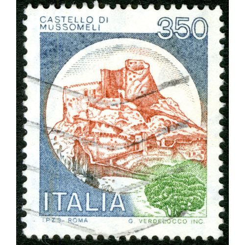 Timbre Oblitéré Italia, Castello Di Mussomeli, 350