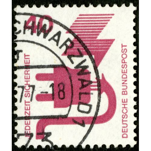 Timbre Oblitéré Deutsche Bundespost, Jederzeit Sicherheit, 40