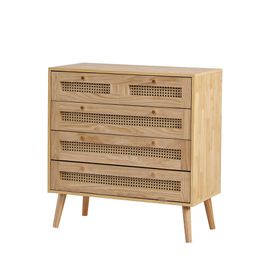 Buffet Classique En Rotin 4 Tiroirs Et Rangement
