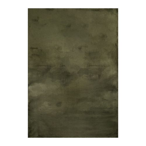 Tapis Imitation Fourrure Lapin Doux Tufté Vert Olive 120x170