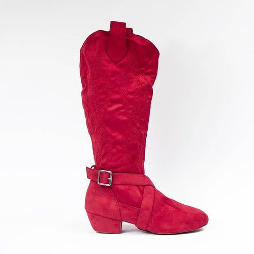 Bottes De Danse Brodées Pour Femmes Talon Marron De 3 1/2cm Vêtements D'intérieur Document Haute Qualité