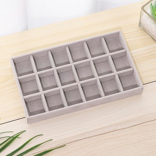 Présentoir À Bijoux En Velours Empilable,Boîte D'emballage Portable,Support Pour Boucles D'oreilles Et Colliers,Gris Et Beige,Boîtes D'évaluation