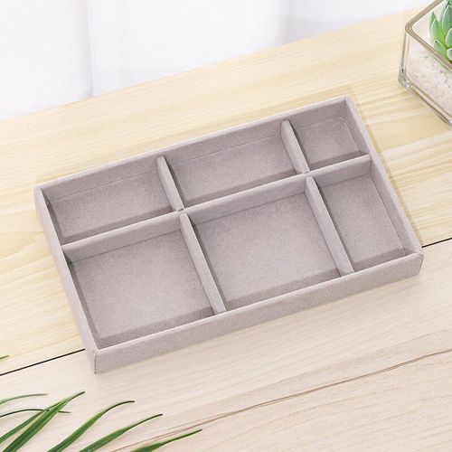Présentoir À Bijoux En Velours Empilable,Boîte D'emballage Portable,Support Pour Boucles D'oreilles Et Colliers,Gris Et Beige,Boîtes D'évaluation