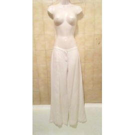 Pantalon Blanc Cassé Écru, Léger, Souple, Fin, Benetton T. 34 Ou T. 36