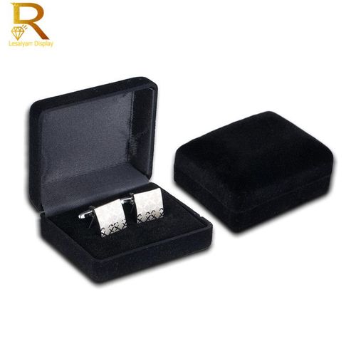 Boîte-Cadeau De Boutons De Manchette En Velours Noir Pour Hommes,Étui De Transport De Boutons De Manchette De Chemise Gemelos,Boîtes À Clips,