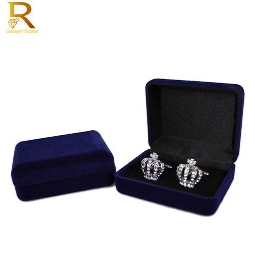 Boîte-Cadeau De Boutons De Manchette En Velours Noir Pour Hommes,Étui De Transport De Boutons De Manchette De Chemise Gemelos,Boîtes À Clips,