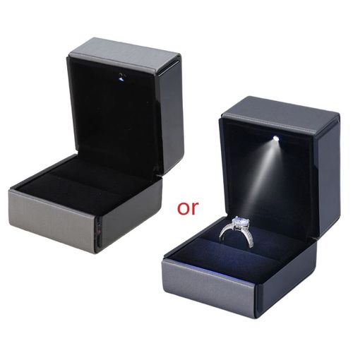 Boîte-Cadeau Éclairée Par Led Pour Boucles D'oreilles,Anneau De Fiançailles Et De Mariage,Présentoir De Bijoux,5 Couleurs