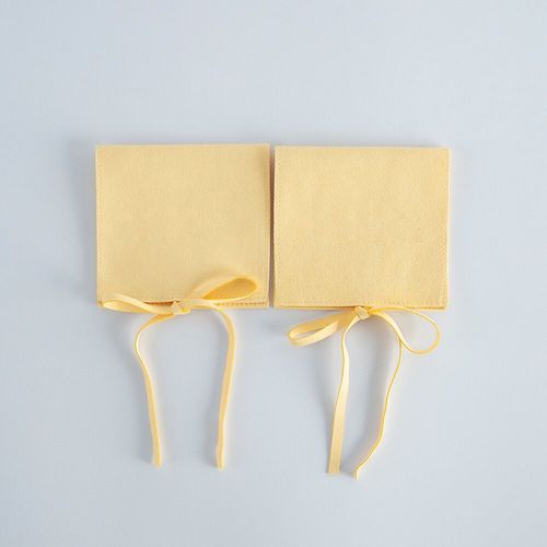 Poudres De Bijoux En Microcarence Avec Ruban,Sac D'emballage Cadeau,Bague,Boucles D'oreilles,Collier,Bracelet,Pendentif,Enveloppe,5 Pièces