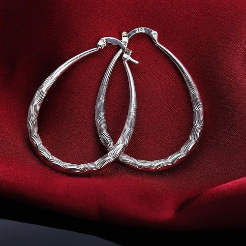 Boucles D'oreilles Créoles En Argent Pour Femmes,Boucles D'oreilles Simples,Cercle Rond,Bijoux De Charme De Fiançailles De Mariage,Qualité Supérieure,Mode