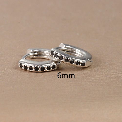Boucles D'oreilles Huggie En Acier Inoxydable Pour Femme,Petit Cercle Rond,Noir,Piercing,Bijoux Tendance,2 Pièces