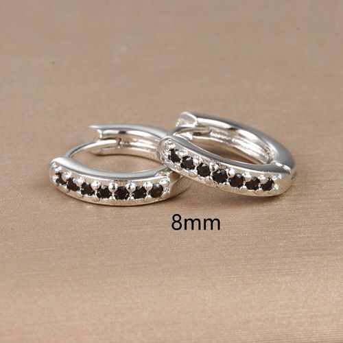 Boucles D'oreilles Huggie En Acier Inoxydable Pour Femme,Petit Cercle Rond,Noir,Piercing,Bijoux Tendance,2 Pièces