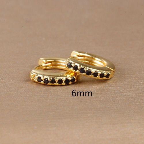 Boucles D'oreilles Huggie En Acier Inoxydable Pour Femme,Petit Cercle Rond,Noir,Piercing,Bijoux Tendance,2 Pièces
