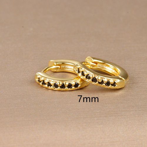 Boucles D'oreilles Huggie En Acier Inoxydable Pour Femme,Petit Cercle Rond,Noir,Piercing,Bijoux Tendance,2 Pièces