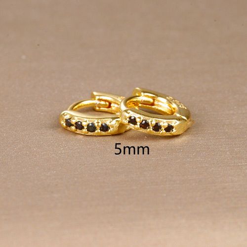 Boucles D'oreilles Huggie En Acier Inoxydable Pour Femme,Petit Cercle Rond,Noir,Piercing,Bijoux Tendance,2 Pièces