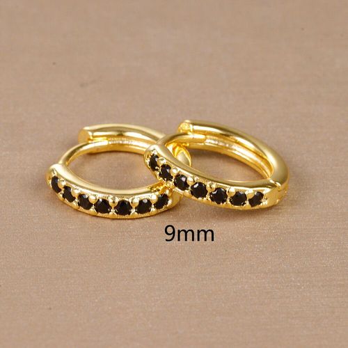 Boucles D'oreilles Huggie En Acier Inoxydable Pour Femme,Petit Cercle Rond,Noir,Piercing,Bijoux Tendance,2 Pièces