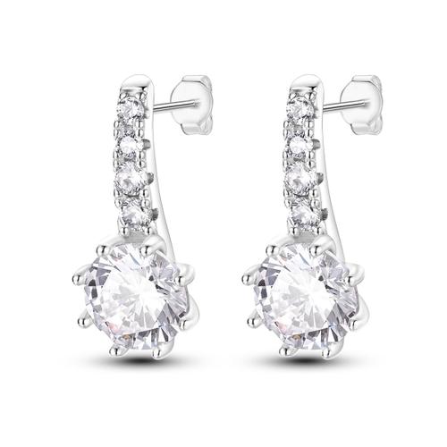 Boucles D'oreilles Créoles Plaquées Argent 925,Pendentifs En Forme De C?Ur Rond,Bijoux Géométriques