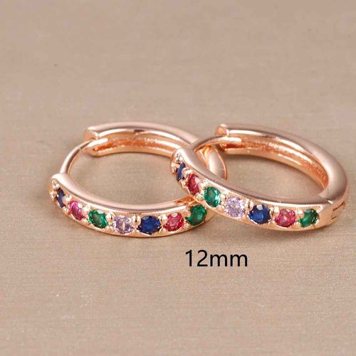 Boucles D'oreilles Minimales En Acier Inoxydable Pour Femme,Cercle Rond,Punk,Helix Tragus,Arc-En-Ciel,Cz Huggie,Piercing,Bijoux,2 Pièces