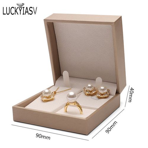 Boîte à bijoux en cuir de haute qualité,coffret cadeau,paire de matiques,boucles d'oreilles,collier,bracelet,évaluateur conteneur,2023