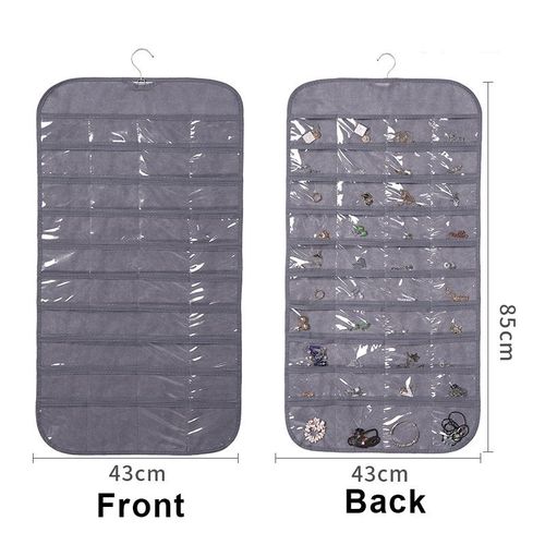 1pc Suspendus Poche 80 Organisateur De Bijoux,Boucles D'oreilles,Colliers,Bracelets Accessoires Bague Présentoir