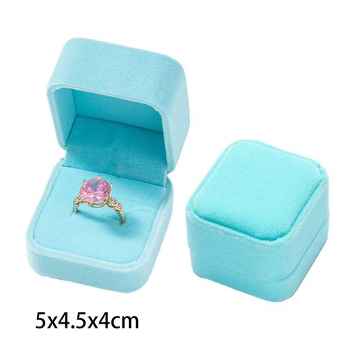 Boîte Carrée En Velours Rouge Pour Bague De Fiançailles,Vitrine De Bague De Mariage,Emballage De Bijoux,Évaluation Pour Le Jour De Léon,