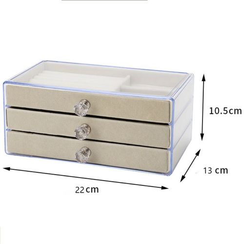 Tiroir Transparent À Trois Couches Pour Boucles D'oreilles Et Bracelets,Boîte De Rangement Pour Bijoux,Boucles D'oreilles Et Matiques,