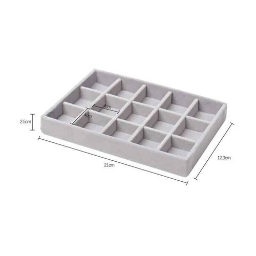 Boîte De Rangement De Bijoux En Velours,Mise À Niveau,Présentoir Empilable Pour Collier,Bracelet,Boucles D'oreilles,Organisateurs,Bricolage,Melbox Grise