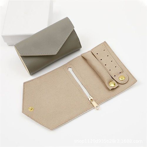 Sac De Rangement De Bijoux Portable Pour Femmes,Sac De Voyage Multifonctionnel,Boucles D'oreilles,Bague,Collier,Pu,Rouleau De Bijoux Créatif