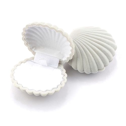 Poinboîte À Bijoux En Velours En Forme De Coquillage,Boîte À Matiques De Fiançailles De Mariage Pour Boucles D'oreilles,Présentoir À Collier Et Bracelet,Support De Boîte-Cadeau,1 Pc