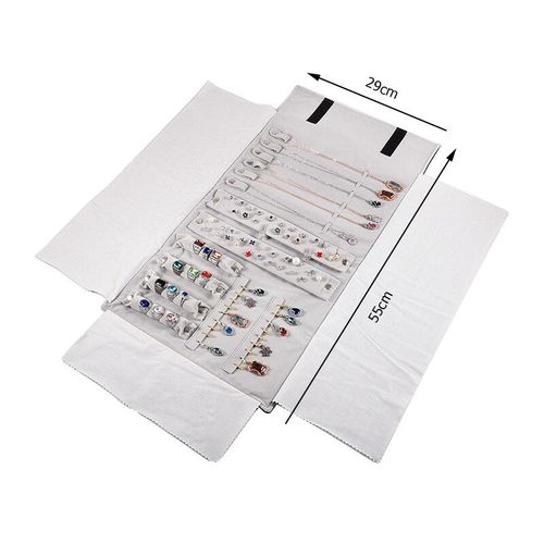 Sac De Rangement Portable En Velours Pour Bijoux,Bracelet De Voyage,Bague,Boucles D'oreilles,Pendentif,Collier,Étui Pliable Pour Ornements