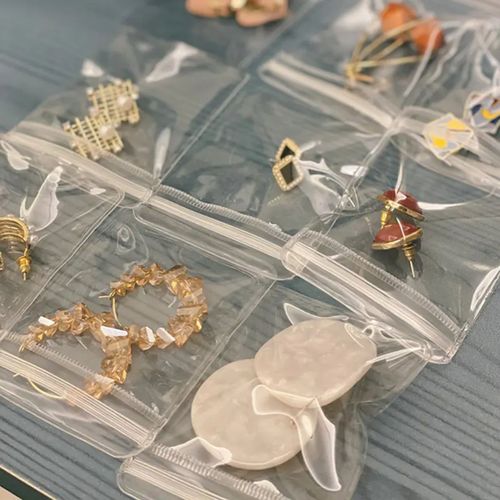Mini Sacs De Rangement Transparents Pour Bijoux,Pochettes Portables Pour L'emballage De Bagues,Boucles D'oreilles Et Colliers,20 Pièces