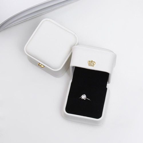 Boîte À Matiques Vintage À Double Fentes,Boîte À Bijoux,Étui D'emballage En Cuir Pu,Cadeau De Bague De Fiançailles,Proposition De Mariage