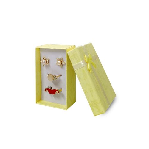 Coffret Cadeau Gt Rectangulaire En Papier,Ensemble De Bijoux,Collier,Bague,Boucles D'oreilles,Haute Qualité,5x8x2.5cm,12 Pièces