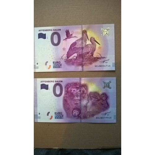 Billet 0 Euro Affenberg Salem 2017 1+2 Neufs